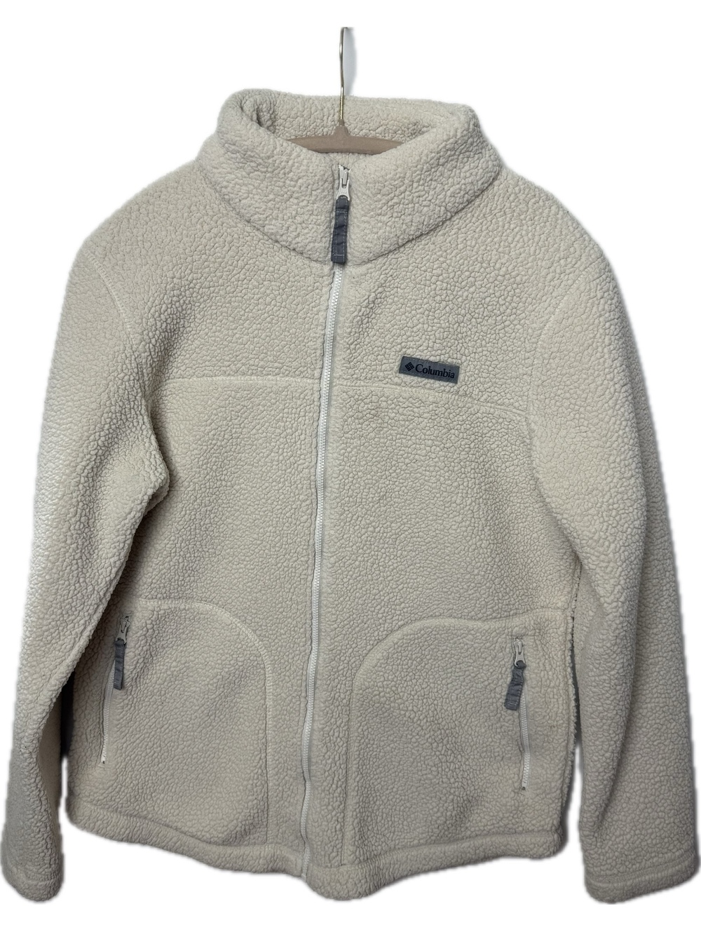 Columbia West Bend Sherpa Fleece Jacket Women’s Small Cream Full Zip Pockets